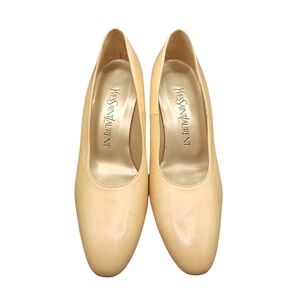 🪶 Yves Saint Laurent Beige Leather Heels Size 35 | US 5 Classic Pumps 3” Heel